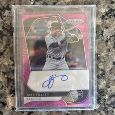 2020 Panini Prizm - Rookie Autographs Jake Fraley #RA-FR Pink Prizm /50 (AU, RC)