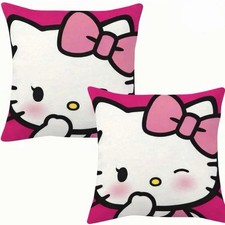 Hello Kitty 18x18 Pillow Covers Set of 2 Pink Throw Pillow Case New Cute Kawaii