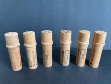 Vintage Lot of 6 Boye Sewing Machine Needles in Wooden Tubes