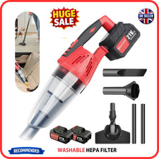 Powerful Cordless Vacuum Cleaner - Rechargeable Handheld Car Hoover High Suction