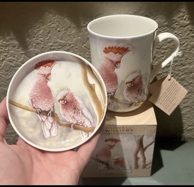 Maxwell & Williams Birds Of Australia Pink Cockatoo Plate 8  and cup