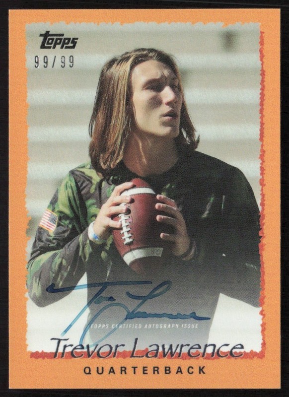 2021 Topps X Orange SP 99/99 Trevor Lawrence Rookie Auto ON CARD #29-A BB2