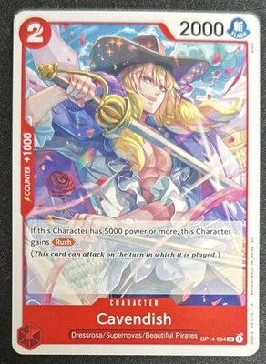 2025 One Piece The Azure Sea s Seven Cavendish Card #OP14-004 Uncommon NM O/C