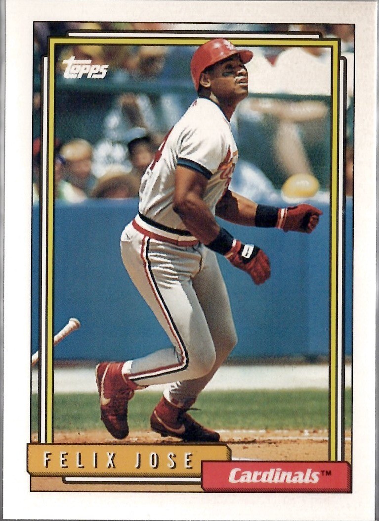 1992 Topps #105 Felix Jose St. Louis Cardinals Baseball Card