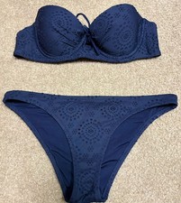 Aerie Bikini set Swim Cheeky Women Medium Navy Blue