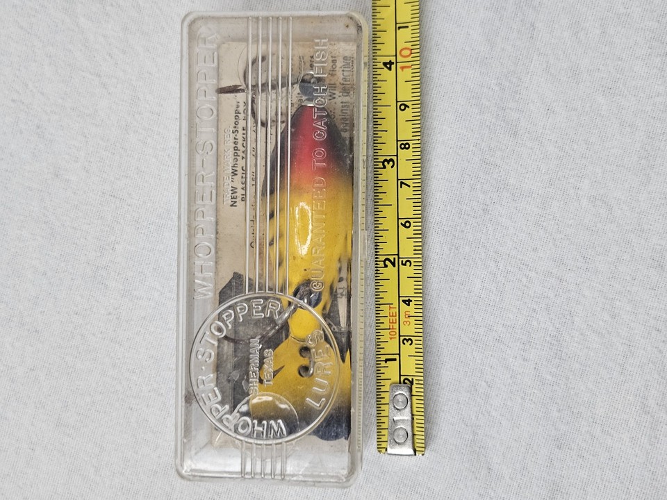 Vintage Whopper Stopper Lure Series 100 Yellow Red Ribs Original Box ...