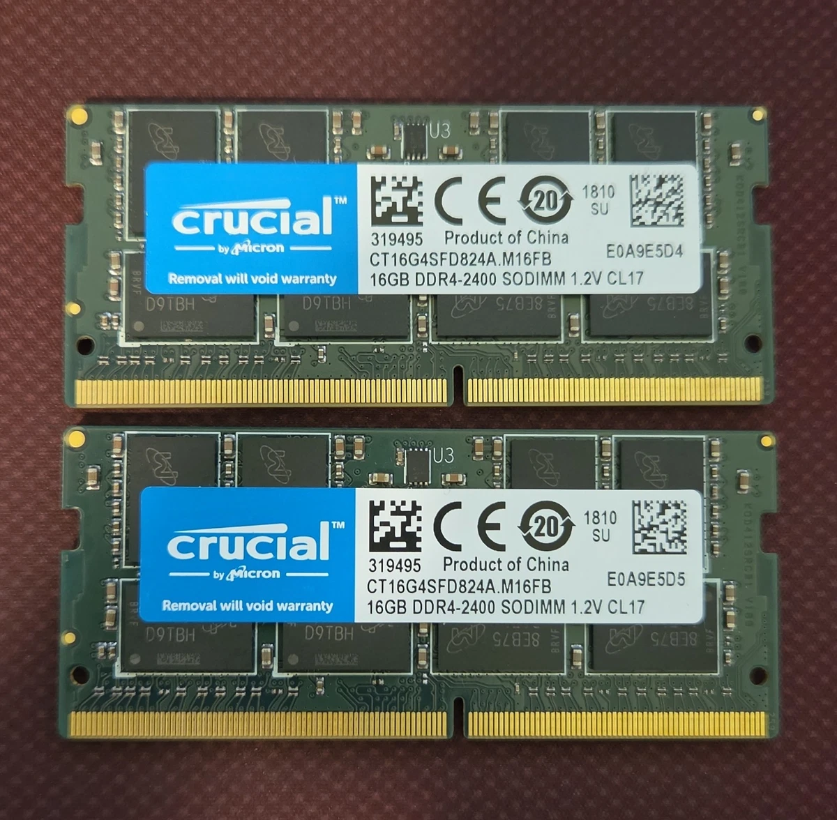 Crucial Computer PC4-19200 (DDR4-2400) Bus Speed RAM 2 Modules for