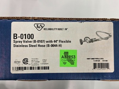 T&S Brass B-0100 Commercial Pre-Rinse Spray Valve 44'' Hose B-0107 B-0044-H