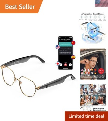 AI Smart Glasses with 163 Languages, 10-Hour Battery, and Blue Light Protection
