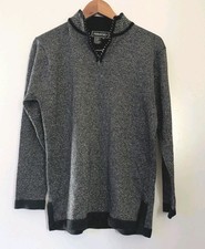 TERAZZO Sweater Womens Size Medium Metalic Glittery Long Sleeve Silver  Black R