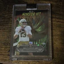 Wild Card 2024 Haunted Hits Monster Hunt Riley Leonard Monster Hit Football Card