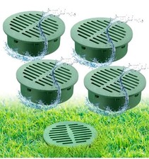 Cubierta de drenaje de rejilla redonda Meonum 4 piezas 6", cubierta de rejilla plana redonda para exteriores se adapta a 6"