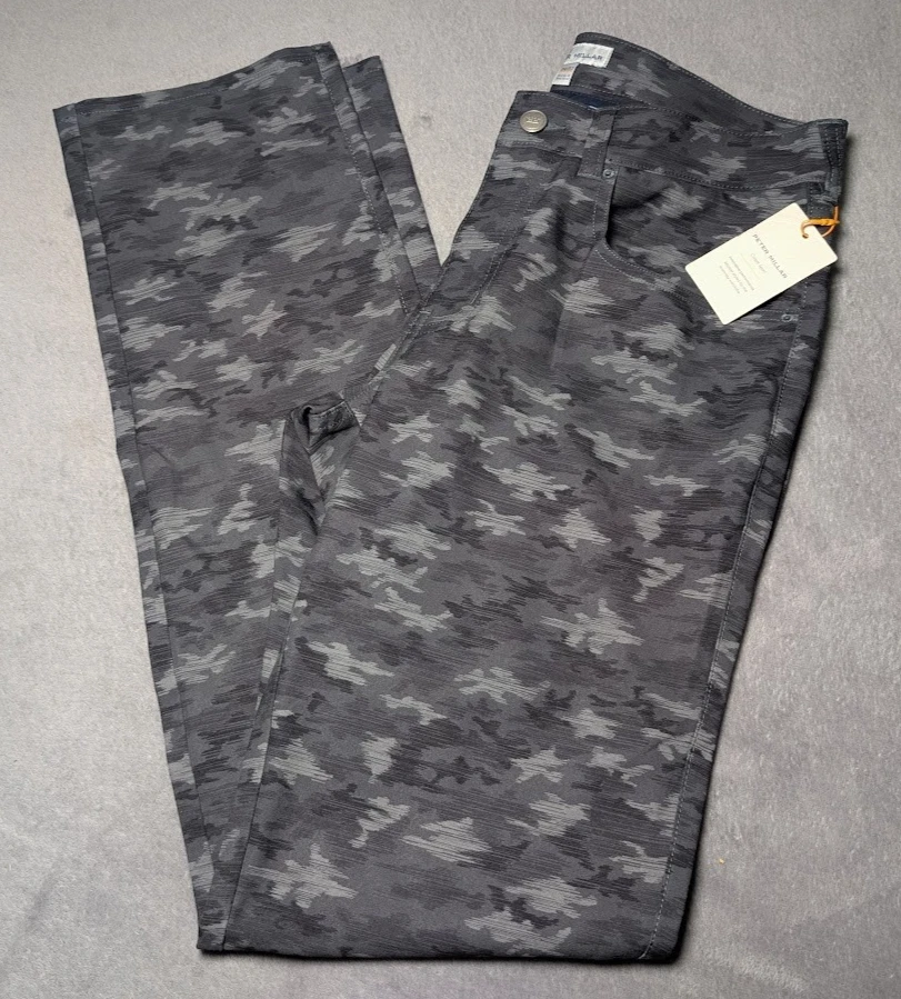 NWT $158 Peter Millar Golf Pants Crown Sport 5-Pocket Camo Iron AOP 30" x 32"
