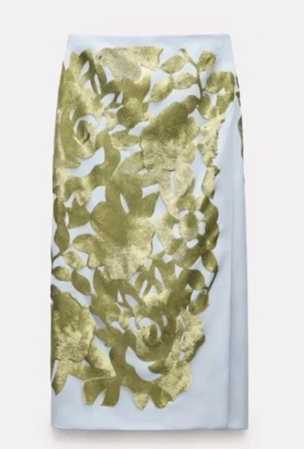 ZARA NWT WOMAN SS24 CONTRASTING SEQUIN SKIRT ZW COLLECTION GREEN Size S 2686/176 image 7