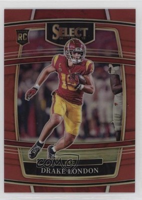 2022 Select Draft Picks Concourse Red Prizm /149 Drake London #7 Rookie RC 9o3