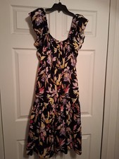 Time and Tru Women's Sleevles Floral Dress with Pockets Size Large