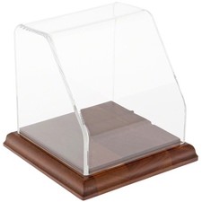 Plymor Slanted Acrylic Display Case with Hardwood Base, 4" x 4" x 4"