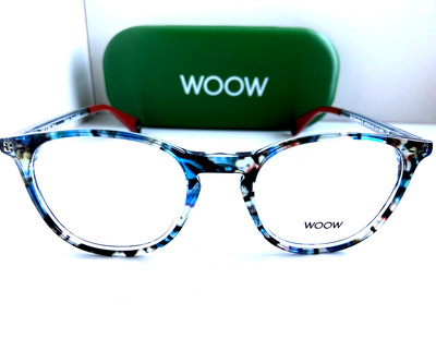 WOOW Paris No Gender 2 0091 50mm Blue Round Men's Women's Eyeglasses Frame 