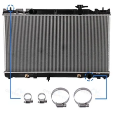 Radiator with Universal Oil Hose Clamps Kit for 2004-2006 Toyota Camry Solara