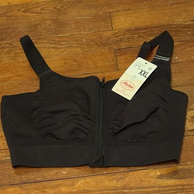 NWT Anita Care mastectomy post surgical bra front zip compression black XXL New