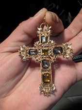 Beautiful Golden Jeweled Cross Pendant