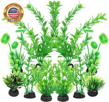 Artificial Fish Tank Plants, Plastic Aquarium Decorations, Green Accessories, 10