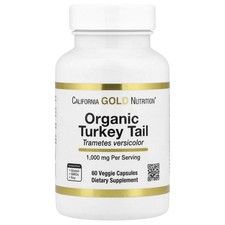 Organic Turkey Tail Mushroom, 60 Veggie Capsules 0.5 g per Capsule