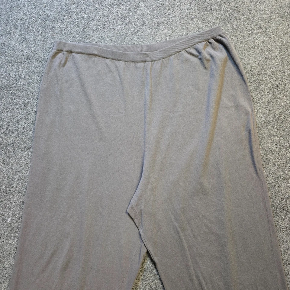 Eileen Fisher Pants Womens Size 3X Gray Straight Leg Stretch Knit Pull On Capsul - Image 2 of 4