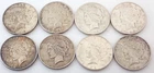 Lot of 8 Peace 90% Silver Dollars $8 Face ++ Coins Scrap Bulk Lot