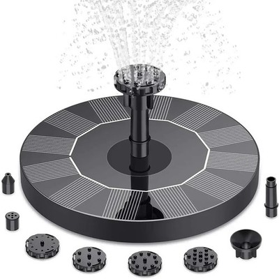Solarbrunnen-Pumpenset  (18 cm) mit schwimmender Pumpe und 8 Sprühdüsen