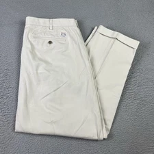 Polo Ralph Lauren Pants Mens 40x28 Beige Cotton Twill Canvas Pleated Cuffed