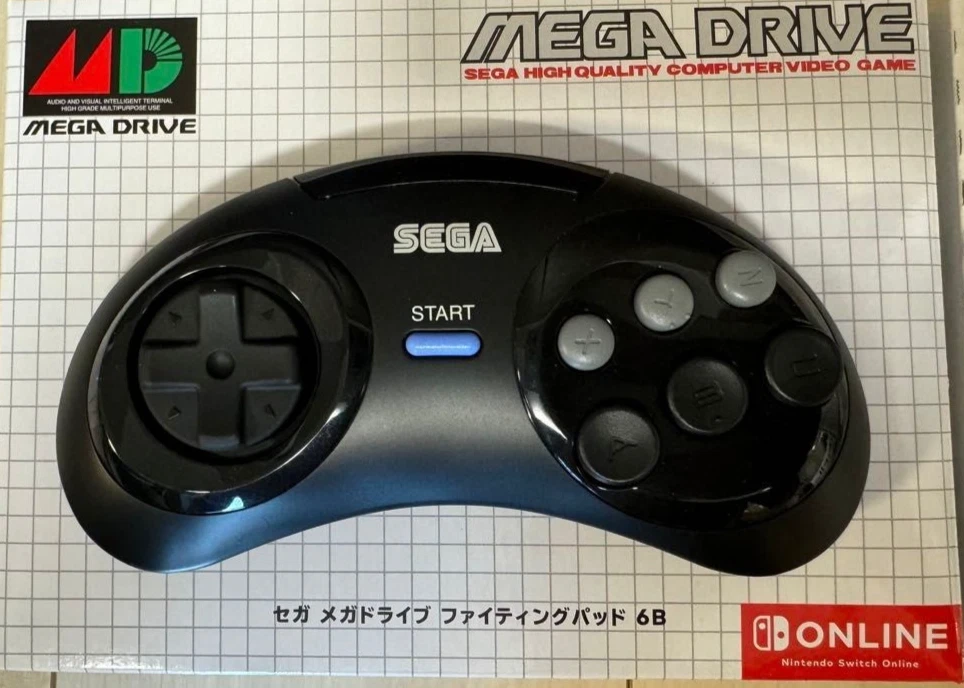 Manette USB SEGA Megadrive Bleu Clair - Compatible PC, Steam, Mac, Rétro-gaming