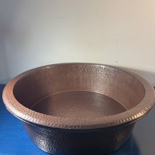 Round 19 x 5.5 Hammered Copper Pedicure Soak Set Of 2
