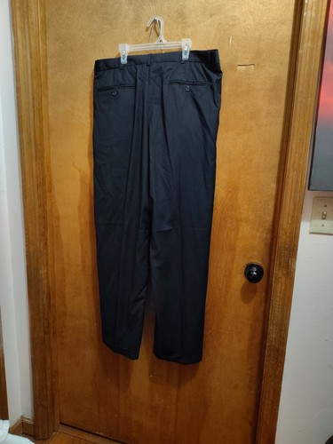 Pantalones de vestir negros Geoffrey Beene pierna recta frente plano para hombre talla 38x33 - Imagen 11 de 16