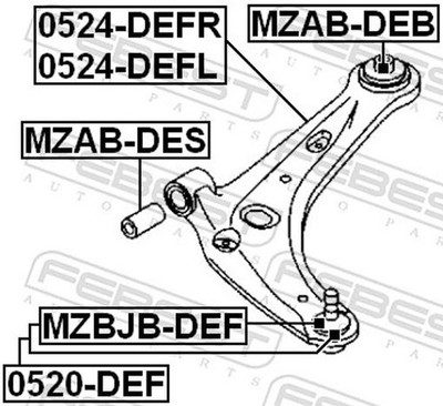 Für FEBEST 0520-DEF BALL JOINT FRONT LOWER ARM