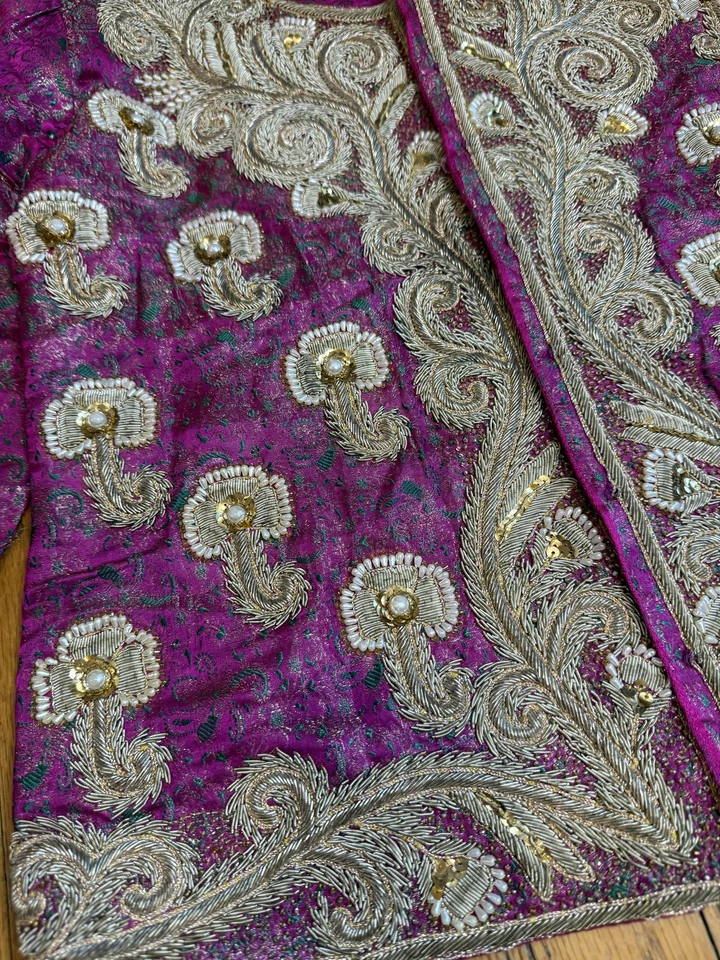 Chaqueta Bordada De Colección Para Mujer Zari Work Boho Étnica Floral Años 90 Ver Medida Foto 3 de 4