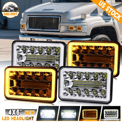 #ad 4PCS 4x6quot; LED Headlights for Chevrolet GMC C4500 C5500 Kodiak Topkick 2003 2009 $64.49