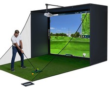 Complete Golf Simulator Enclosure Package 4K-Ready Impact Screen with Blackout