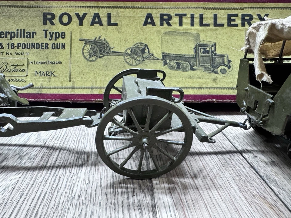 Gran Bretaña: Raro Set 1462 - RA Camión, Limber & Gun.  Preguerra c1930s Foto 3 de 4