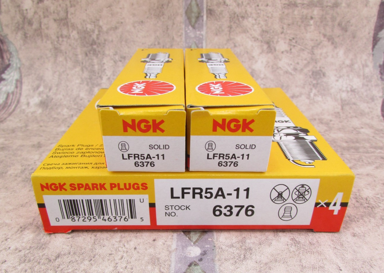 6 PACK NGK Standard 6376 LFR5A-11 Spark Plugs