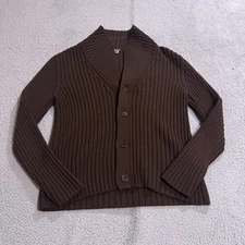 Avon Celli Sweater Womens Extra Large Brown Ribbed Long Sleeve Cardigan Knit