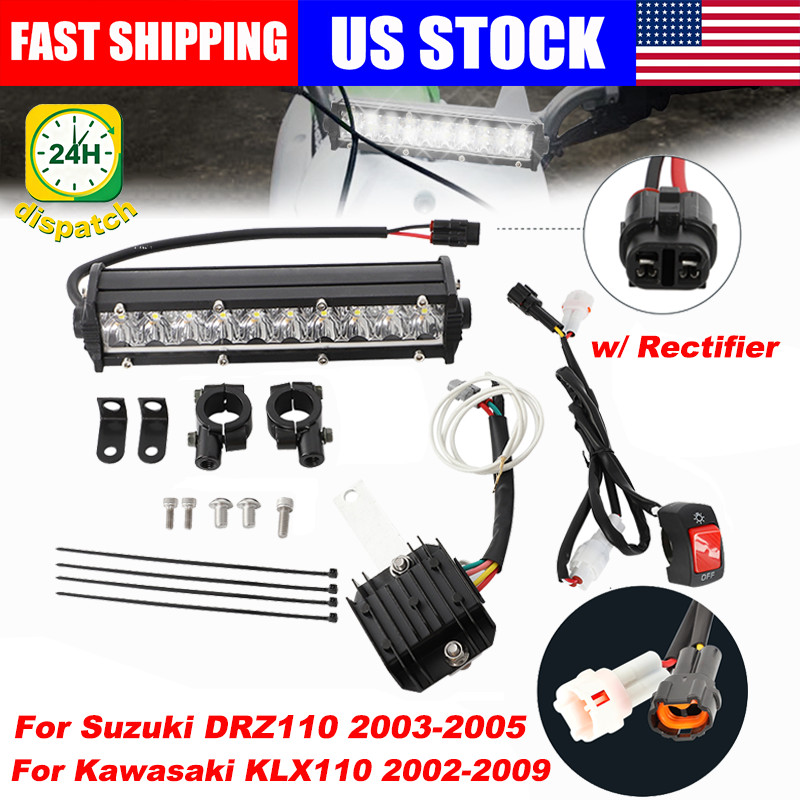 For Kawasaki KLX110 LED Headlight Light Bar Lighting Kit Rectifier