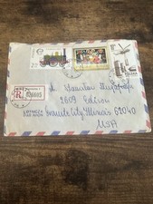 Poland Registered Airmail Cover to USA, Warsaw to Granite City IL c.1981