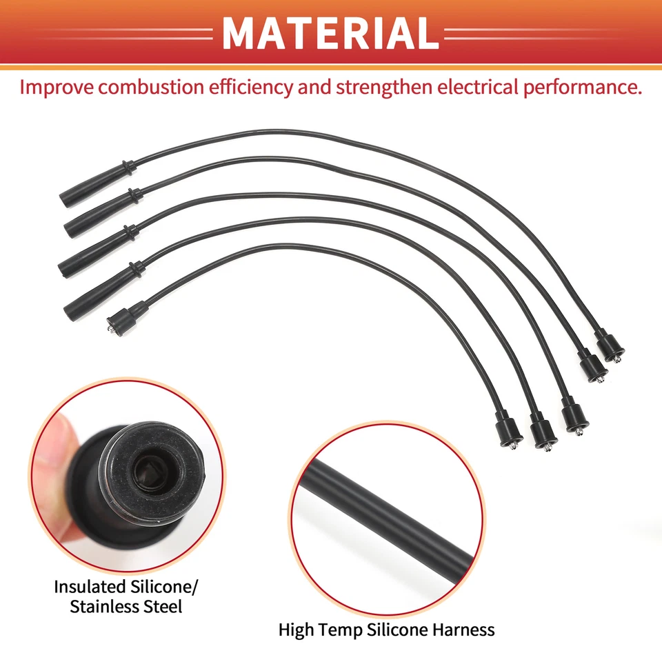 Cable de bobina de encendido de cable de bujía de 5 piezas No.3370060A10 para Suzuki Vitara Cabrio - Imagen 4 de 4
