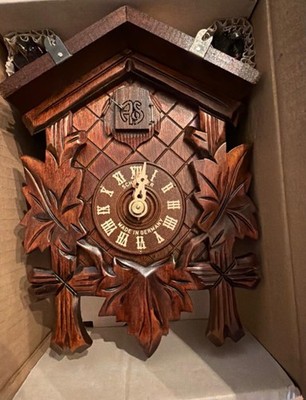 New - Adam Schneider Black Forest Cuckoo Clock-Hand Carved-Made In Germany-23 CM