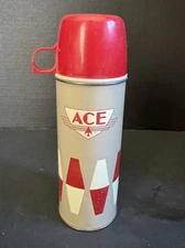 VTG Ace Hardware Thermos 9.5” Red Gray Cup
