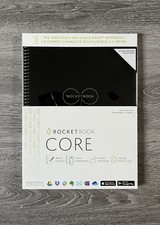 Rocketbook Core A4 Letter Dotted Paper Black 32 Pages Reusable Notebook New