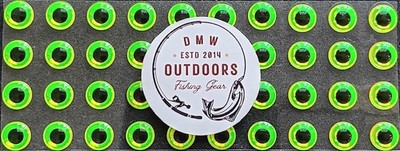 3D Fish Eyes, FLUORESCENT NEON LIME 6mm (1/4''), 80/pk, Fly Tying, Lures, Jigs