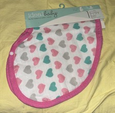 New Aden Anais Burpy Bib - Pink With Multi Colored Hearts