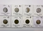 8 Different INDIAN HEAD CENT PENNIES 1901-1908 ~ Very Good - VF+